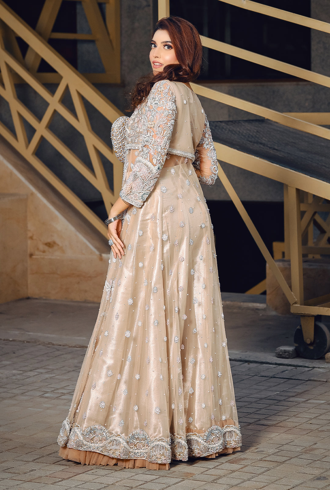 TEA PINK FLOOR LEGNTH MAXI-USC-109