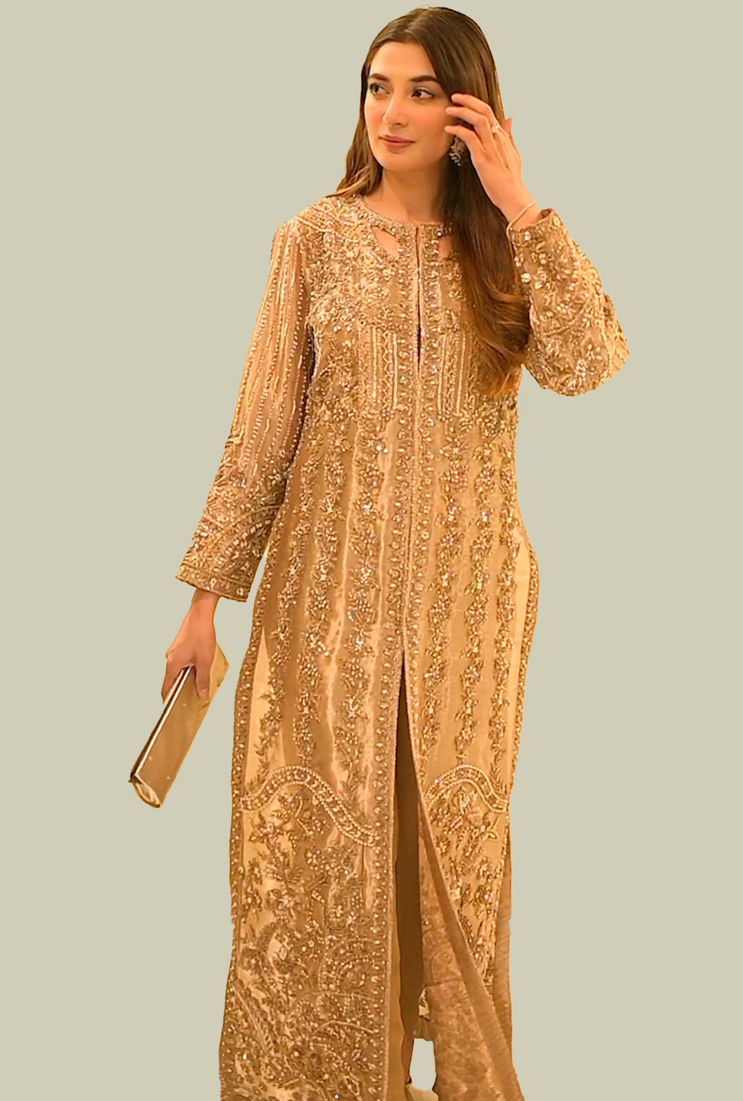 SAND CASTLE GOLD TISSUE GOWN - USC-102