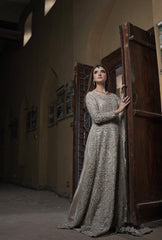 USAMA SILK EXCLUSIVE GREY BRIDAL MAXI-USC-42